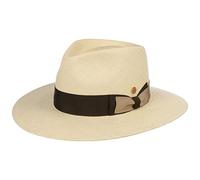 Mayser Nizza Classic Panamahut Panamastrohhut Strohhut Sonnenhut Sommerhut Damen/Herren - Made in The EU mit Ripsband Sommer Frühling-Sommer - S (54-55 cm) Natur-braun