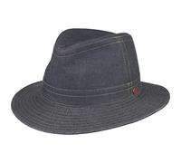 Mayser Sheridan Savona Traveller Stoffhut Travellerhut Sommerhut Sonnenhut Baumwollhut Leinenhut Damen/Herren - Made in The EU Sommer Frühling-Sommer - 59 cm blau