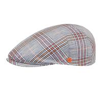 Mayser Simon Superior Leinen Anti-UV Flatcap Leinencap Schirmmütze Schiebermütze Sonnencap Herren - Made in The EU mit Schirm, Futter Frühling-Sommer - 57 cm blau
