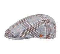 Mayser Simon Superior Leinen Anti-UV Flatcap Leinencap Schirmmütze Schiebermütze Sonnencap Herren - Made in The EU mit Schirm, Futter Frühling-Sommer - 58 cm blau