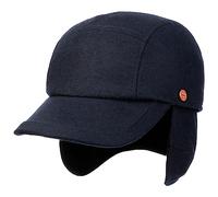 Mayser Tino Sympatex Baseballcap 5-Panel Wollmischung Ohrenklappen Herren Winter Made in EU blau 58 cm