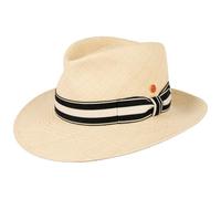 Mayser Varelo Bogart Panamahut Panamastrohhut Sommerhut Sonnenhut Strandhut Damen/Herren - Made in The EU Sommer Frühling-Sommer - 61 cm Natur-schwarz