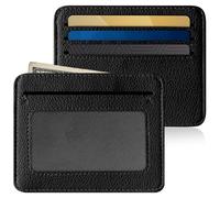 Mayski Minimalistische Brieftasche Kreditkartenetui für Frauen, RFID Kreditkartenetui Kartenetuis, Slim Pocket Wallet mit Ausweisfenster für Damen Herren, Schwarz, Leidenschaftlicher Stil; modischer