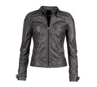 Lederjacke MAZE "31Ryana", Damen, Gr. XL, grau, Obermaterial: 100% Lammleder; Futter: 100% Baumwolle; Ärmelfutter: 100% Polyester, Jacken (99253655-XL) grau