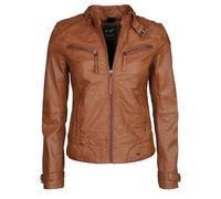 Maze Lederjacke mit zwei Brusttaschen 3XL braun Damen Kurze Jacken Mäntel Lederjacken 3XL cognac