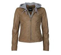 Lederjacke MAZE "42021133", Damen, Gr. 3XL, braun (mud), Obermaterial: 100% Lammleder; Innenfutter: 100% Polyester; Kapuze: 55% Baumwolle, 45% Polyester, Jacken (96447562-XXXL) mud