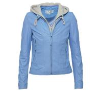 Lederjacke MAZE "42021133", Damen, Gr. S, blau (skyline blau), Obermaterial: 100% Lammleder / Innenfutter: 100% Polyester / Kapuze: 55% Baumwolle, 45% Polyester, Jacken (87869859-S) skyline blau