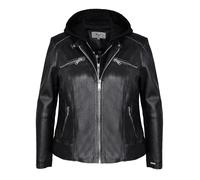 Lederjacke MAZE "42021318", Damen, Gr. 50, schwarz, Obermaterial: 100% Lammleder; Futter: 100% Baumwolle; Ärmelfutter: 100% Polyester; Kapuze: 55% Baumwolle, 45% Polyester, Jacken (45801061-50) schwar
