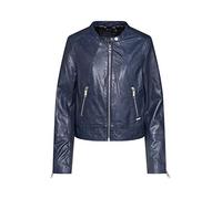 Maze Bikerjacke Grenada, mit coolen Zippern XS blau Damen Lederjacken Jacken Mäntel XS navy