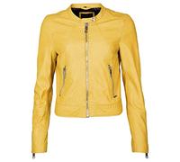 Maze Bikerjacke Grenada, mit coolen Zippern S gelb Damen Lederjacken Jacken Mäntel S gelb
