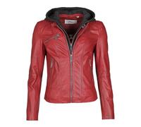 Lederjacke MAZE "Mico", Damen, Gr. M, rot (chilli), Obermaterial: 100% Lammleder / Innenfutter: 100% Polyester / Kapuze: 55% Baumwolle, 45% Polyester, Jacken (36977168-M) chilli