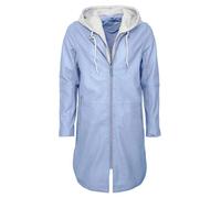 Langjacke MAZE "4202199", Damen, Gr. XXL, blau (skyline blau), Obermaterial: 100% Lammleder / Innenfutter: 100% Baumwolle / Ärmelfutter: 100% Polyester / Kapuze: 55% Baumwolle, 45% Polyester, Jacken (