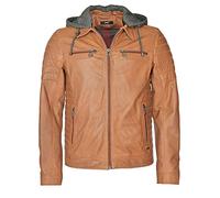 Bikerjacke MAZE "42021310" Gr. XXL, braun (cognac), Herren, Obermaterial: 100% Lammleder / Futter: 100% Baumwolle / Ärmelfutter: 100% Polyester / Kapuze: 52% Baumwolle; 48% Polyester, Jacken (21113708
