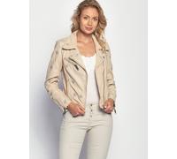 Maze Eyecatcher Biker Jacke mit schönen Stickereien S beige Damen Lederjacken Jacken Mäntel S cream