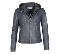 Lederjacke MAZE "Mico", Damen, Gr. XXL, blau (navy), Obermaterial: 100% Lammleder / Innenfutter: 100% Polyester / Kapuze: 55% Baumwolle, 45% Polyester, Jacken (65459934-XXL) navy