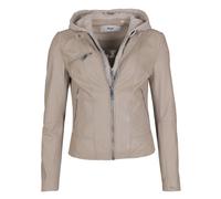 Lederjacke MAZE "Mico", Damen, Gr. XXL, beige (sand), Obermaterial: 100% Lammleder; Innenfutter: 100% Polyester; Kapuze: 55% Baumwolle, 45% Polyester, Jacken (63204566-XXL) sand