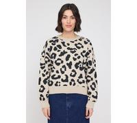 Mazine Baumwollstrickpullover Leo beige-schwarz XS