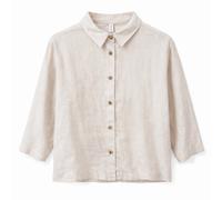 Mazine Damen 3/4 Sleeve Linen Bluse (Größe M, beige)