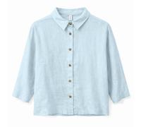 Mazine Damen 3/4 Sleeve Linen Bluse (Größe XS, blau)