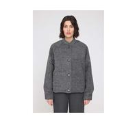 MAZINE Damen-Bomberjacke 'Vegan Wool' mit Knöpfen, anthrazit melange, Gr. M