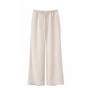 Mazine Damen Drawstring Linen Hose (Größe L, beige)
