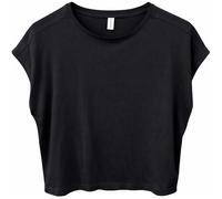 Mazine Damen Ecovero Viscose Cropped T-Shirt (Größe L, schwarz)