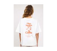MAZINE Damen-Oversized-T-Shirt 'Back Print' mit Rundhalsausschnitt, coffee, Gr. S