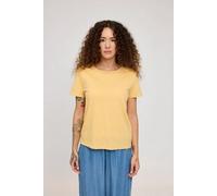 Mazine Linen-Mix Basic T-Shirt für Frauen - aus Biobaumwolle Banana (Gelb) S