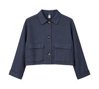 Mazine Damen Kurzjacke Short Linen Jacket – 100% Leinen – Ink Blue Größe M
