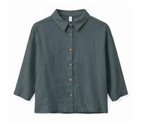 Mazine - Women's 3/4 Sleeve Linen Shirt - Bluse, Gr. L, grau (Bottle)