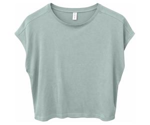 Mazine - Women's Ecovero Viscose Cropped T-Shirt - T-Shirt, Gr. XXL, grau (PaleAqua)