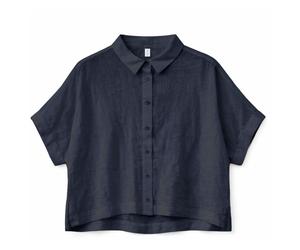 Mazine - Women's Short Sleeve Linen Shirt - Bluse, Gr. S, blau (InkBlue)