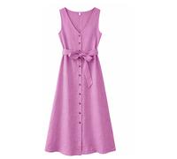 Mazine - Women's Sleeveless Linen Maxi Dress - Kleid, Gr. XS, rosa (VioletPink)