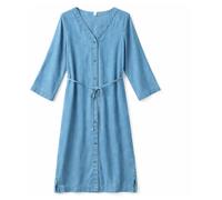 Mazine - Women's V-Neck Tencel Midi Dress - Rock, Gr. M, blau (DarkBlueWash)