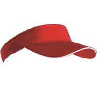 MB Caps Sport Sun Visor mit kontrastfarbenem Sandwich in 12 Farben für Golf, Tennis, Angeln von notrash2003® (Rot-Weiss)