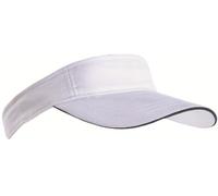 MB Caps Sport Sun Visor mit kontrastfarbenem Sandwich in 12 Farben für Golf, Tennis, Angeln von notrash2003® (Weiss-Navy)