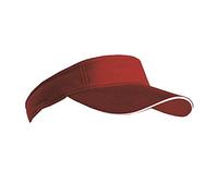 MB Caps Sport Sun Visor mit kontrastfarbenem Sandwich in 12 Farben für Golf, Tennis, Angeln von notrash2003® (Burgundy-Weiss)