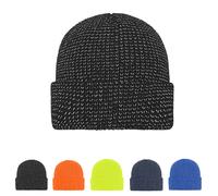 MB7142 Myrtle beach reflektierende Winter Mütze Black One Size