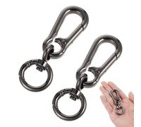 MBAIYO Karabinerhaken mit Drehgelenk, 2 Stück Metall Karabiner Schlüsselanhänger Abnehmbare Karabinerverschluss für DIY Keychain Geldbeutel Handtasche Basteln Rucksack Zubehör