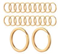 MBAIYO Schlüsselringe Edelstahl, 20 Stück 25mm Schlüsselring Runde Keyring Flacher Schlüsselanhänger Ring Schlüssel Zubehör für Office Schlüssel Kunsthandwerk Ornamente DIY Home Auto (Gold)