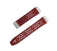 MBUIOPJ 17 mm 19 mm 21 mm Echtleder-Uhrenarmband, kompatibel mit Swatch YCS YAS YGS IRONY, Rindsleder-Kalbsleder-Uhrenarmband, atmungsaktiv, weiches Armband(Wine Red-Silver,19mm)