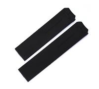 MBUIOPJ 20 mm 21 mm schwarz-orangefarbenes Silikonkautschukarmband, kompatibel mit Tissot TOUCH COLLECTION EXPERT SOLAR Serie T091T013 T081 Herrenuhrarmband(Black no clasp,20mm)