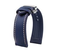 MBUIOPJ 20 mm 22 mm 23 mm 24 mm wasserdichtes Nylon-Gummi-Uhrenarmband, kompatibel mit Breitling Citizen Tissot IWC Omega-Armband, gelbes Silikon-Armband(Blue white-S,22mm)