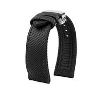 MBUIOPJ 20 mm 22 mm 23 mm 24 mm wasserdichtes Nylon-Gummi-Uhrenarmband, kompatibel mit Breitling Citizen Tissot IWC Omega-Armband, gelbes Silikon-Armband(Black Black-S,21mm)