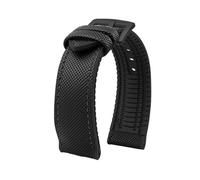 MBUIOPJ 20 mm 22 mm 23 mm 24 mm wasserdichtes Nylon-Gummi-Uhrenarmband, kompatibel mit Breitling Citizen Tissot IWC Omega-Armband, gelbes Silikon-Armband(Black Black-B pin,22mm)