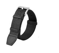 MBUIOPJ 20 Mm 22 Mm Gewebtes Nylon + Echtes Lederarmband, Kompatibel Mit Hamilton H69439931 H69439411, Herren-Outdoor-Sportarmband(Black silver,22mm)