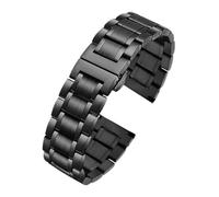 MBUIOPJ Edelstahl-Armband, gebogene Schnittstelle, Schmetterlings-Keramik-Uhrenarmband, kompatibel mit Tissot, Armani, Citizen, Seiko, 18 mm, 20 mm, 22 mm, 24 mm(Stainless steel 2,20mm)