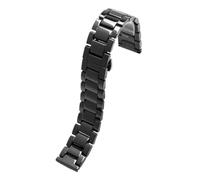 MBUIOPJ Edelstahl-Armband, gebogene Schnittstelle, Schmetterlings-Keramik-Uhrenarmband, kompatibel mit Tissot, Armani, Citizen, Seiko, 18 mm, 20 mm, 22 mm, 24 mm(Noir,19mm)