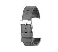 MBUIOPJ Fluorkautschuk-Uhrenarmband, kompatibel mit Omega Hippocampus 300 Super Super Butterfly Fly, kompatibel mit Rolex Longines Comcas 21 mm Herrenarmband(Gray silver)