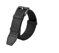 MBUIOPJ Gewebtes, weiches und bequemes Nylon-Uhrenarmband for Herren im Freien, kompatibel mit Hamilton Wild Retro Army Green Lederzubehör 20 mm 22 mm(Black-black,20mm)